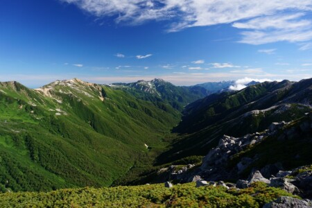 東沢、正面は立山