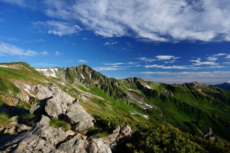 水晶岳~赤牛岳稜線