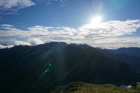 水晶小屋~野口五郎岳~烏帽子岳稜線
