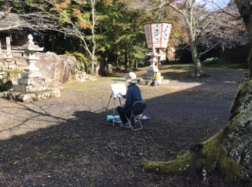 絵の具にイーゼル、すごい本格的!