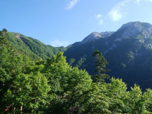 仙水峠から望む駒津峰、甲斐駒、摩利支天の峰々