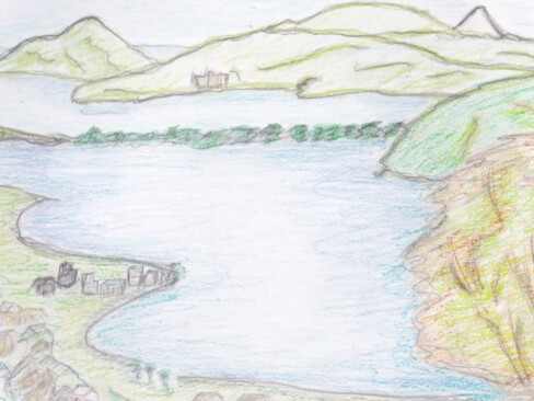 眼下に阿蘇海、橋立の松並木を望み、スケッチには最高ですが絵心のない私は苦戦。参加することに意義あり。(K・K)