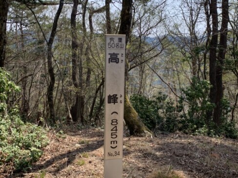 分岐からアンテナをいくつか過ぎたら、高峰山頂(標高845m)