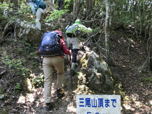 いよいよあと50m。最後の急な斜面を登ります。