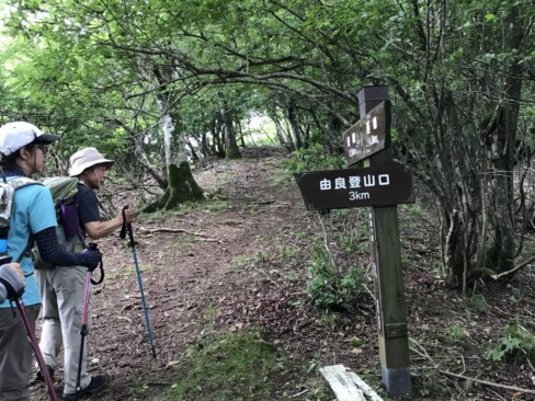 由良駅方面からの登山道と合流します。