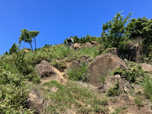 もう青空は間近で、ピークはすぐそこのようなのになかなか遠いなあ。