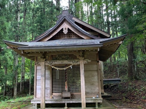 まずは、今日の安全を願ってお参り。神社の裏手の林道を登ります。