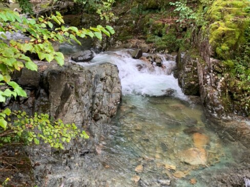福知渓谷。すごい勢いの流れです。
