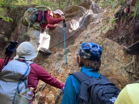 足場を確かめながら・・・落ち着いて。