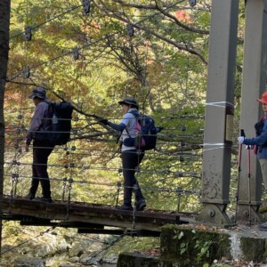 この吊橋を渡り終えると、ビジターセンターへの最後の登りになります。