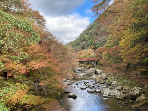 朱色の橋。めっちゃ素敵です。