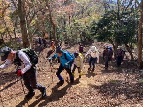 こんなお天気の日は、気持ちよく歩けますね。余裕の皆さん。