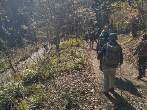 舗装路を下ります。膝に負担がかからないように・・・。