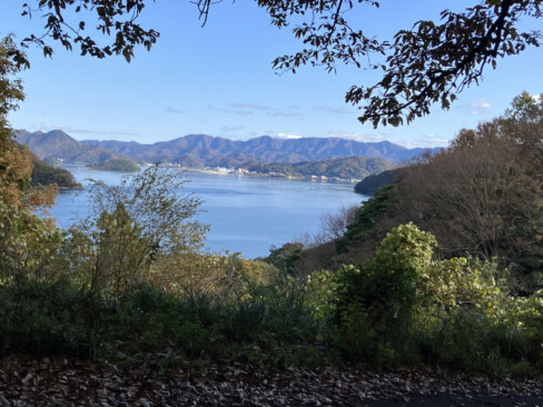 登山口から歩き始めてすぐ、舞鶴湾を一望できました。
