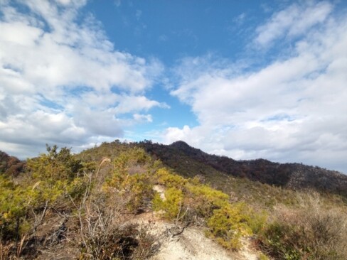 振り返って、笠松山。