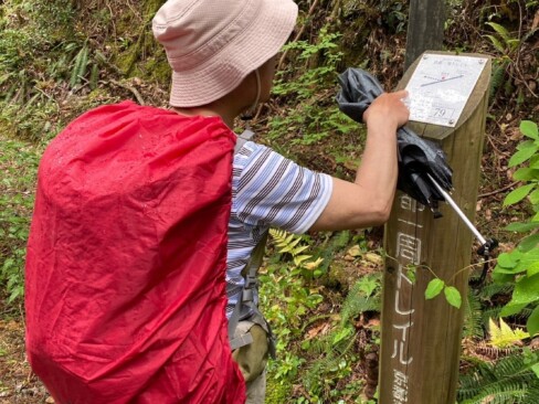 標識79‥指差し確認。この先から、沢ノ池林道に入ります。