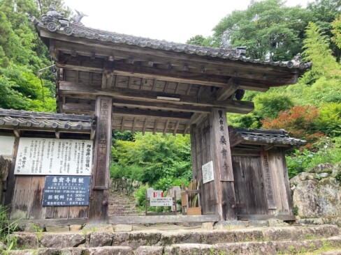 長ーーーーい石段を下りてやっとついた山門。