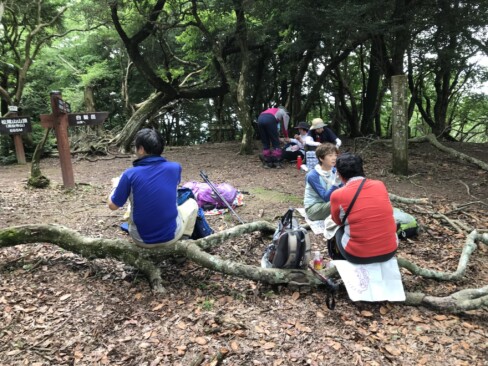 松尾山の山頂は酒井城跡で、広く平らになっています。ここで昼食。