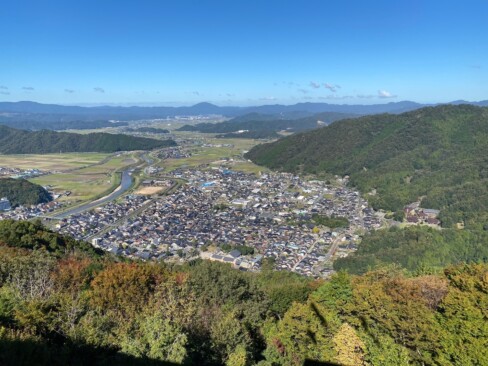 出石の城下町が一望できます。いい眺め!!