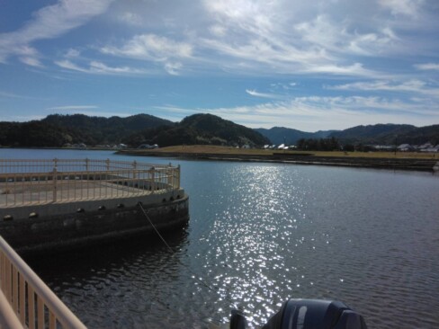 陽光がきらめき、穏やかで美しい海です。