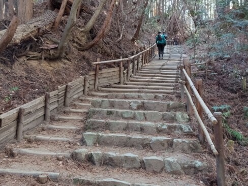 千早本道は、整備された階段が続きます。