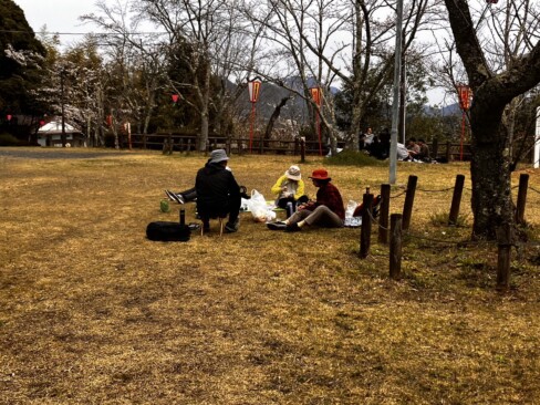 頂上広場での昼食風景