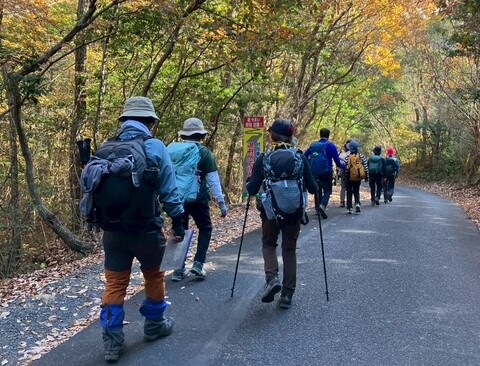 下りは舗装路歩き。紅葉がいいねーーー(^v^)k