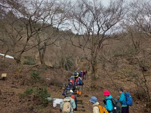 木の階段ですべらないようにね。