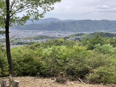 成就山山頂からは展望が開け、京都市内を遠望できます。