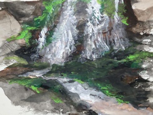 滝からの水の流れを何とか表現したかったのですが ・ ・ (M・Y)