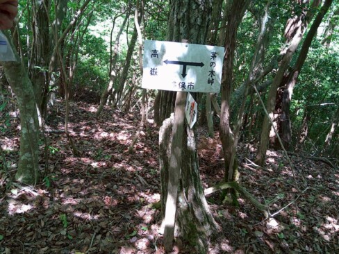 茅ノ木峠や多保市への分岐。所々に案内標識があります。